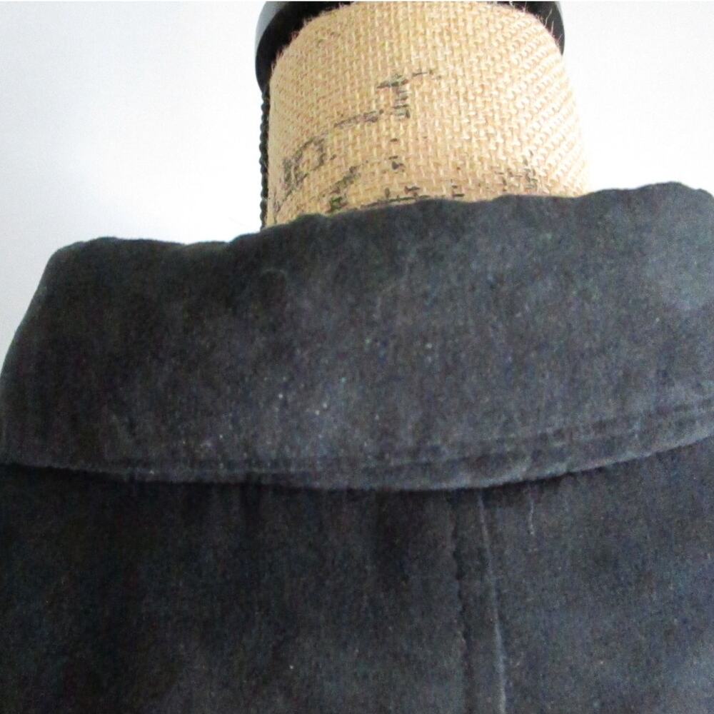 Vintage 90s Faux Suede Bomber Jacket XL Men Blue Black Zip Microfiber - Picture 12 of 17
